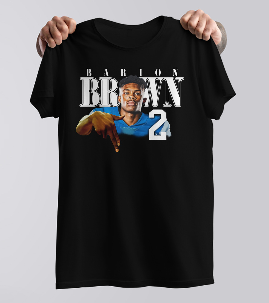 Barion Brown L’S Down Football Number 2 T-Shirt