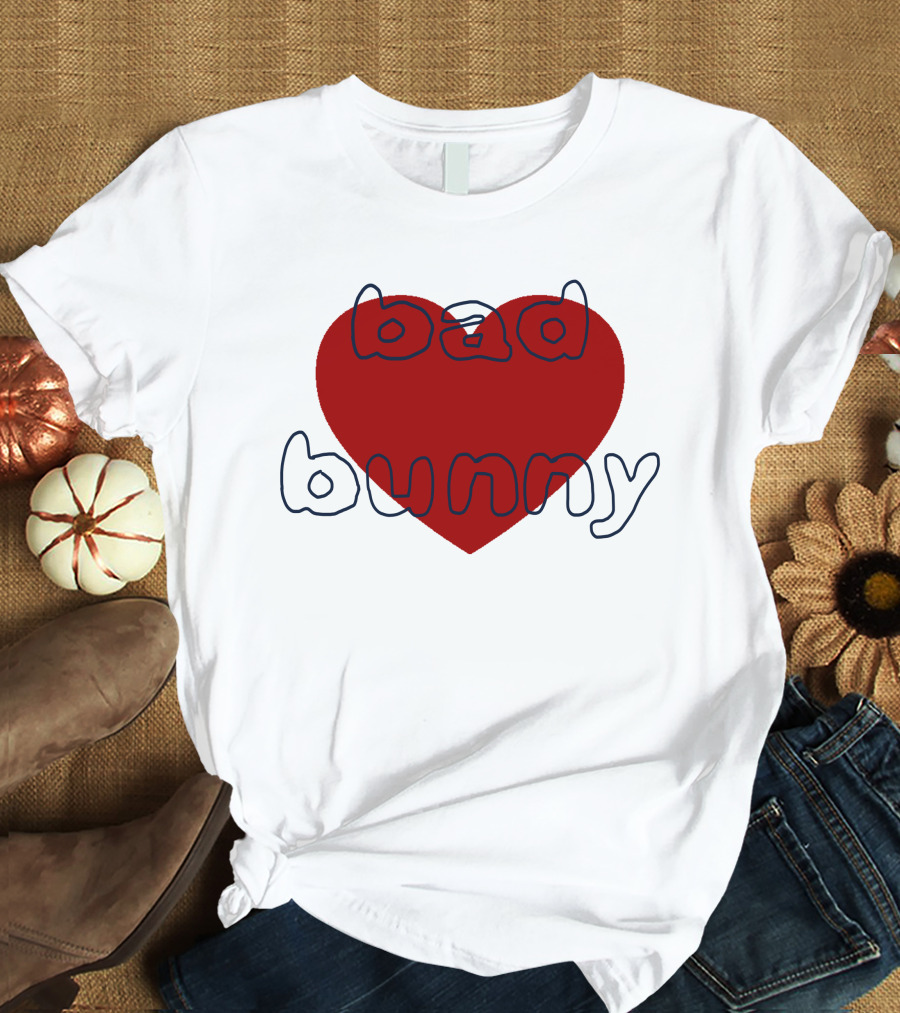 Bad Bunny Red Heart Sanbenito T-Shirt