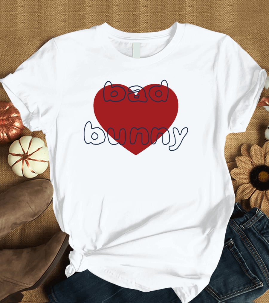 Bad Bunny Red Heart Sanbenito T-Shirt