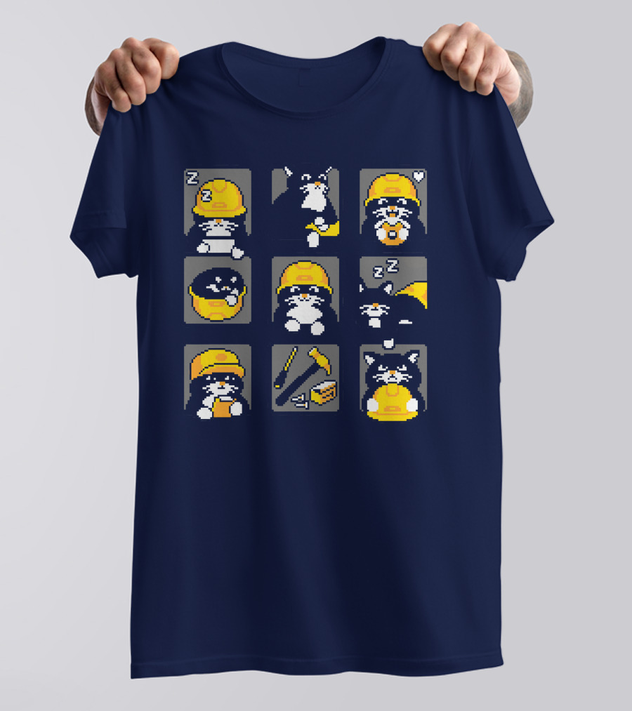 Rawpaw Ink Store Cats With Jobs Construction Workers Icons T-Shirt
