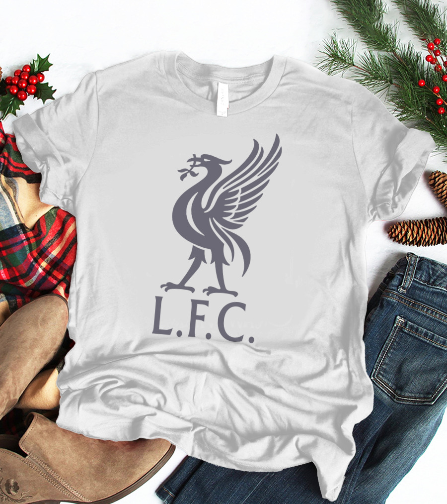 Noreen Khan Wearing LFC Liverpool FC Logo Bird With L.F.C. Text T-Shirt