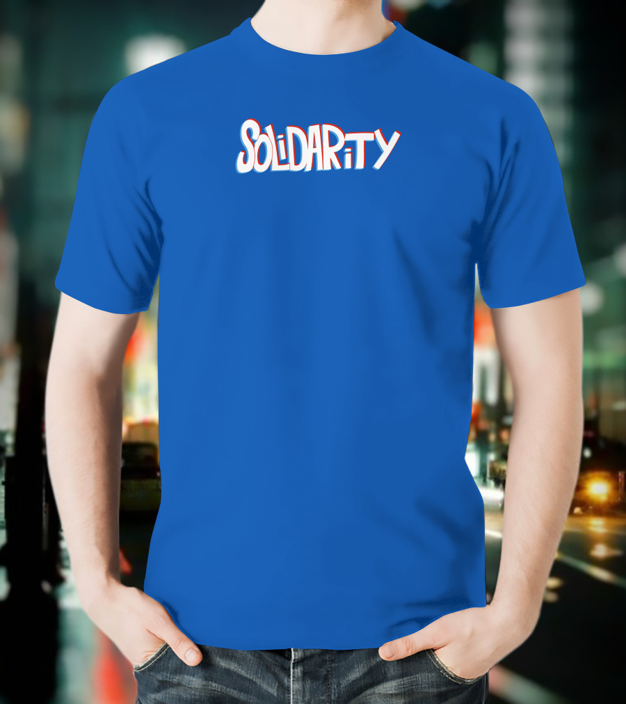 Solidaritycouk Solidarity Dyed Blue Text T-Shirt