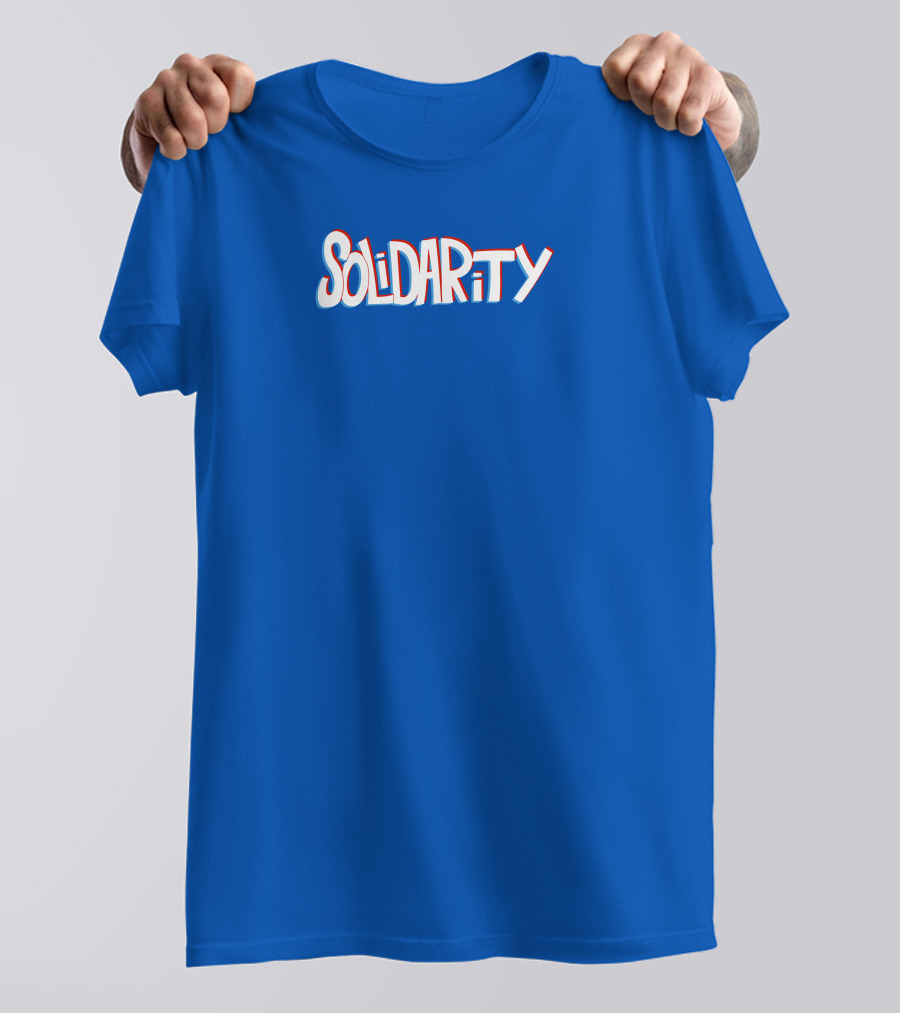 Solidaritycouk Solidarity Dyed Blue Text T-Shirt