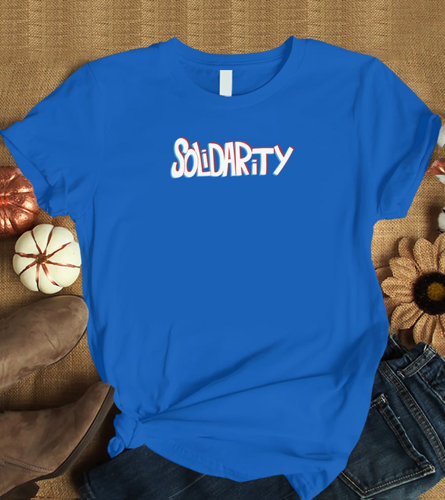 Solidaritycouk Solidarity Dyed Blue Text T-Shirt