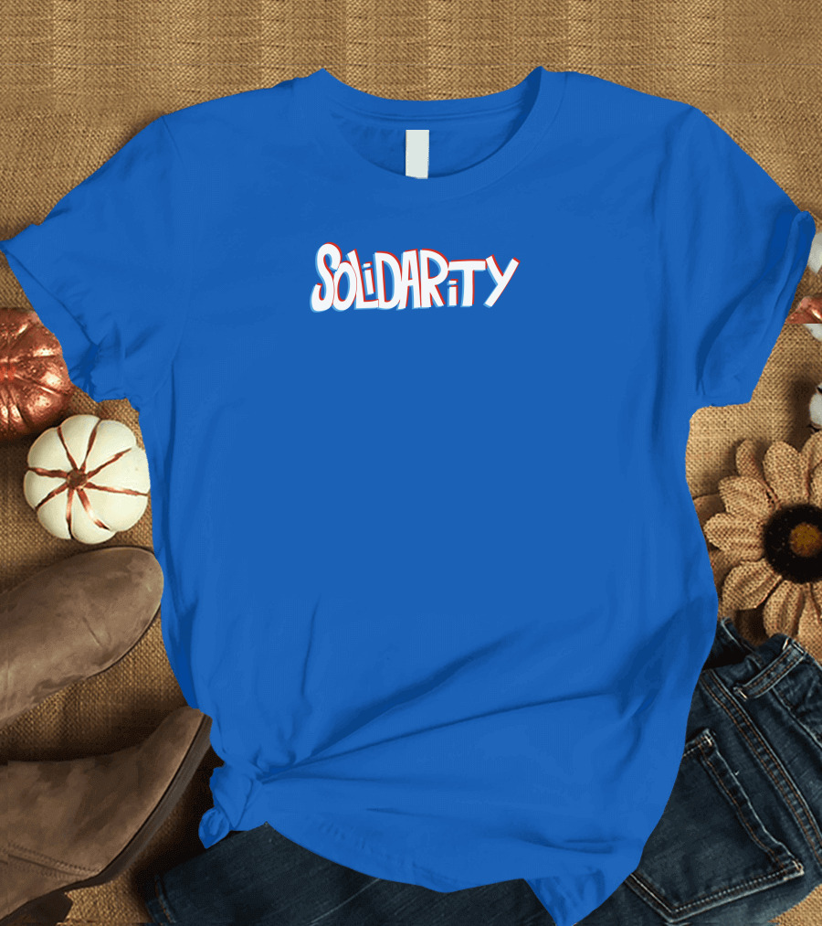 Solidaritycouk Solidarity Dyed Blue Text T-Shirt