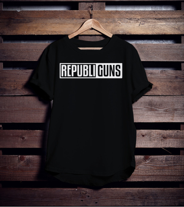 Republi Guns Bold Iconic Text Block T-Shirt