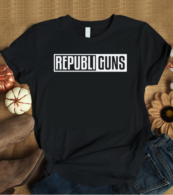 Republi Guns Bold Iconic Text Block T-Shirt