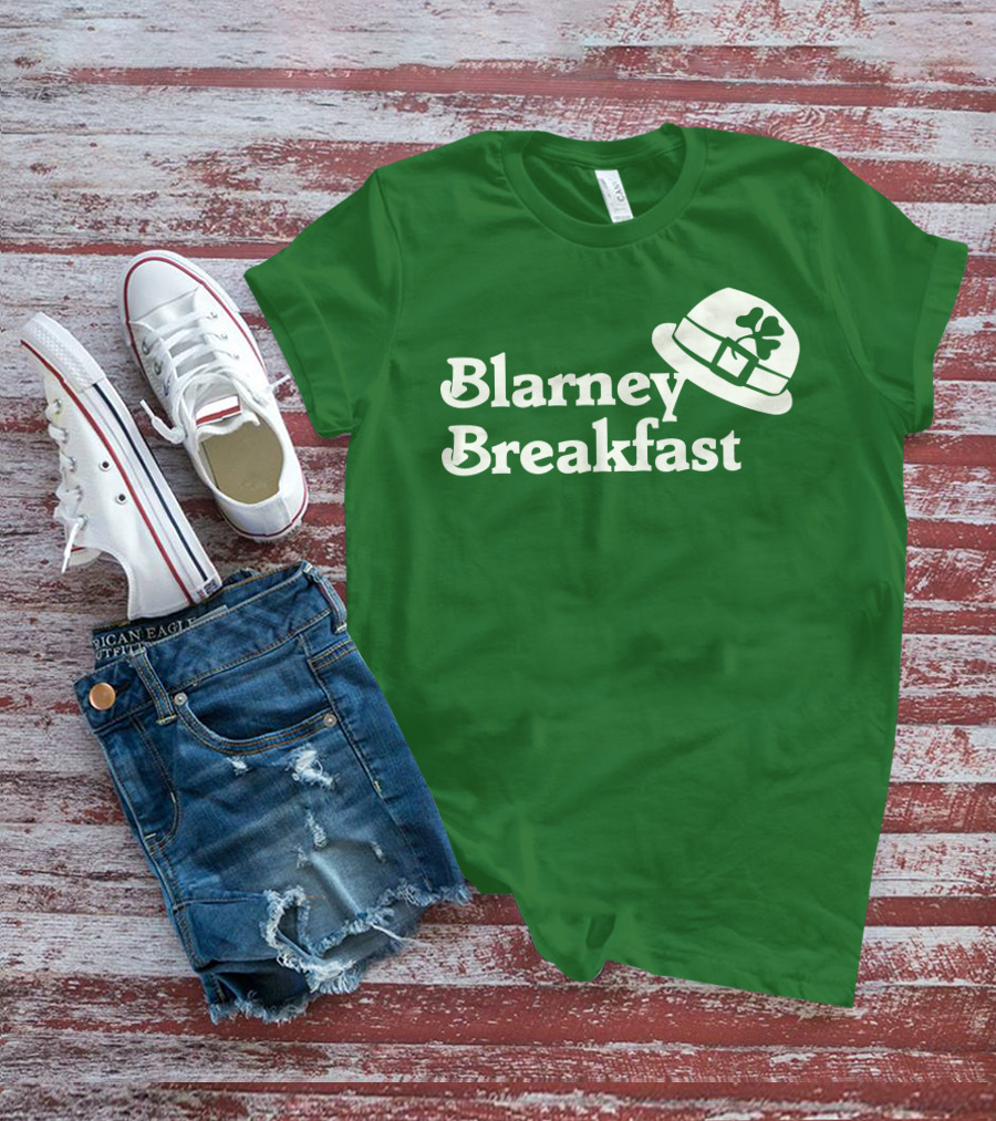 Blarney Breakfast Leprechaun Hat Shamrock Green T-Shirt