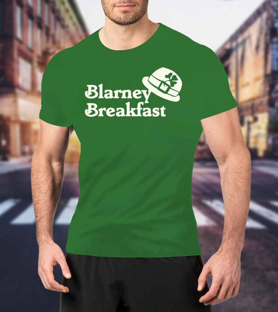 Blarney Breakfast Leprechaun Hat Shamrock Green T-Shirt