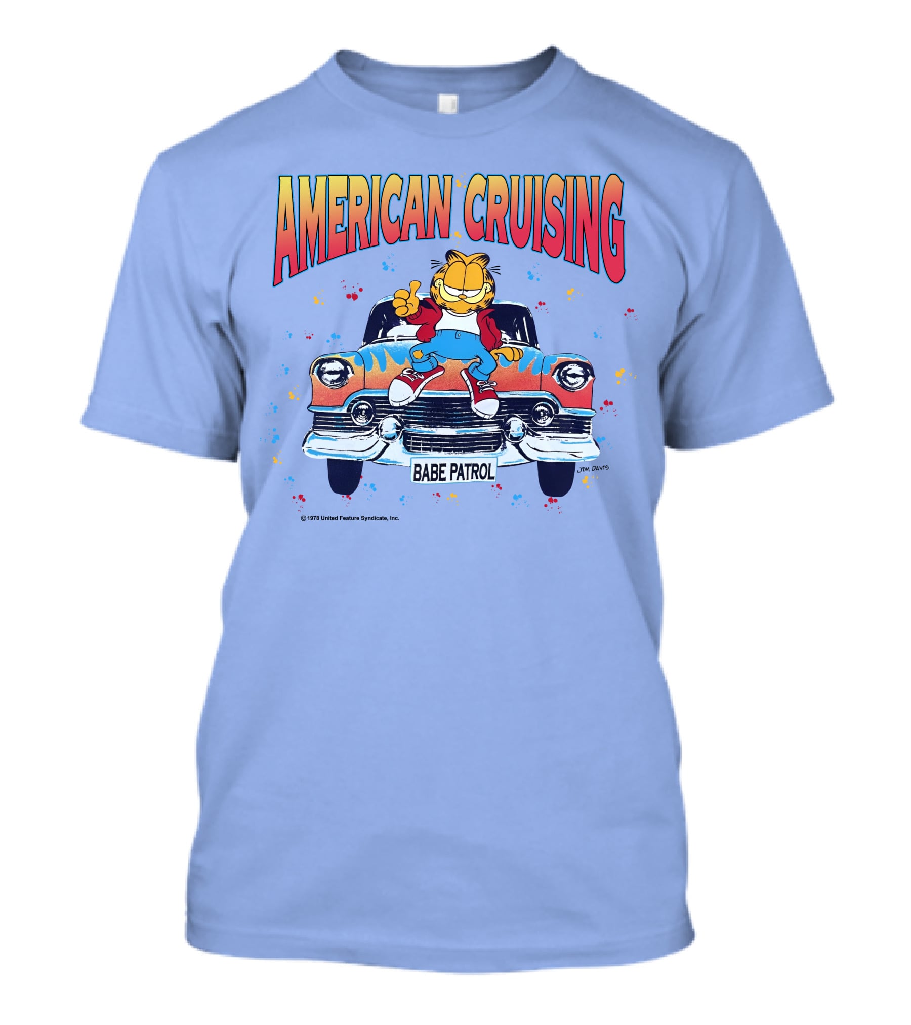 Garfield American Cruising Babe Patrol Vintage Car Vibe T-Shirt