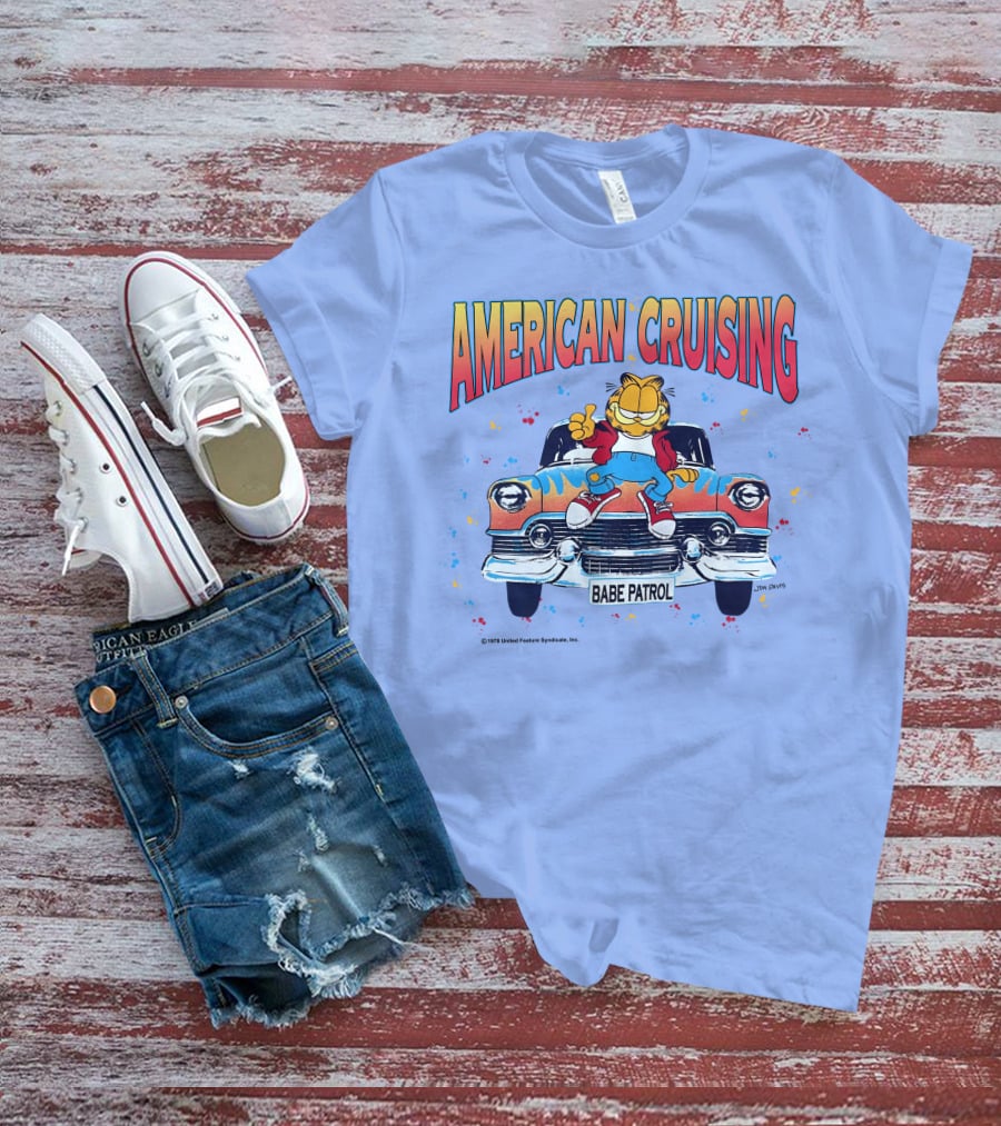 Garfield American Cruising Babe Patrol Vintage Car Vibe T-Shirt