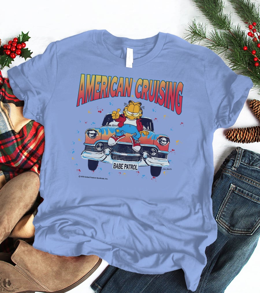 Garfield American Cruising Babe Patrol Vintage Car Vibe T-Shirt