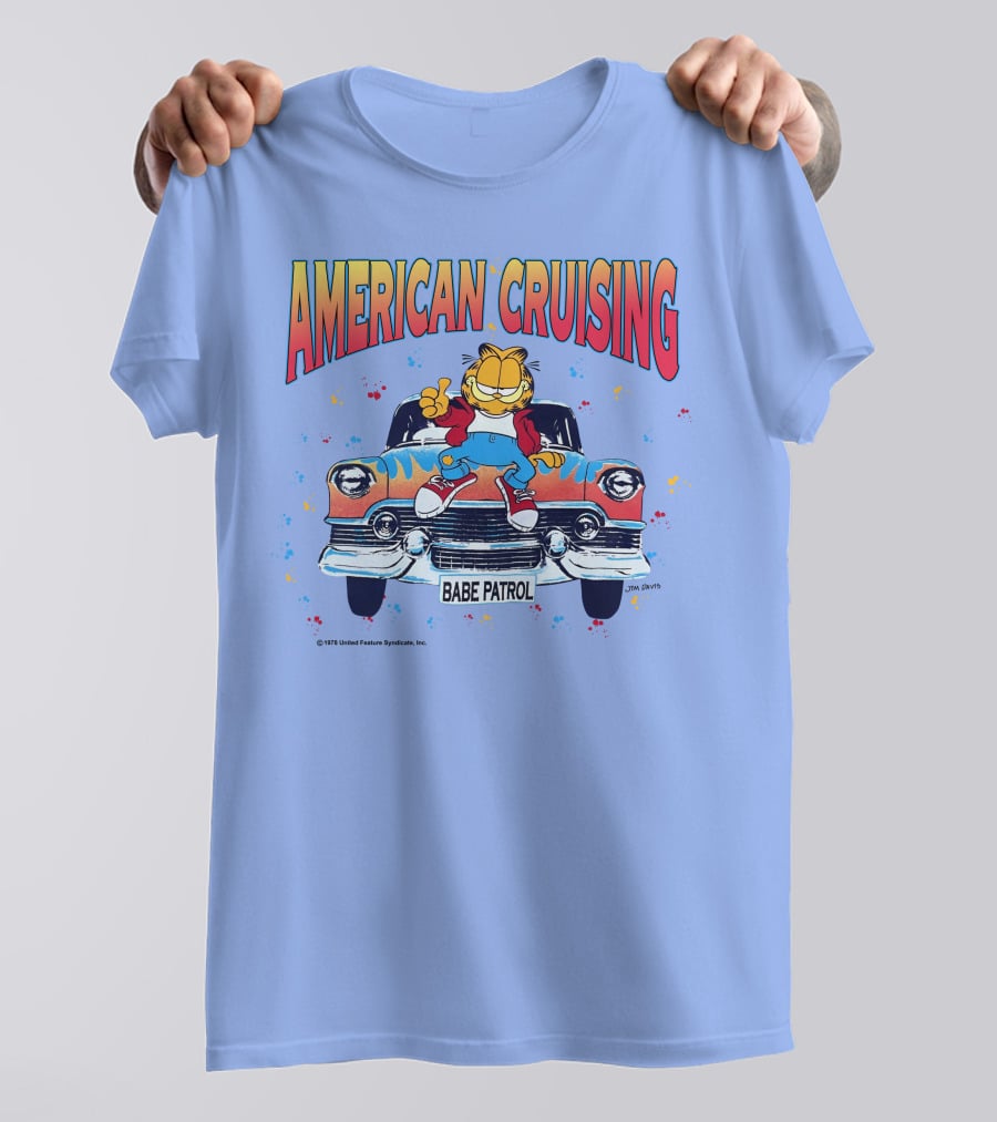 Garfield American Cruising Babe Patrol Vintage Car Vibe T-Shirt