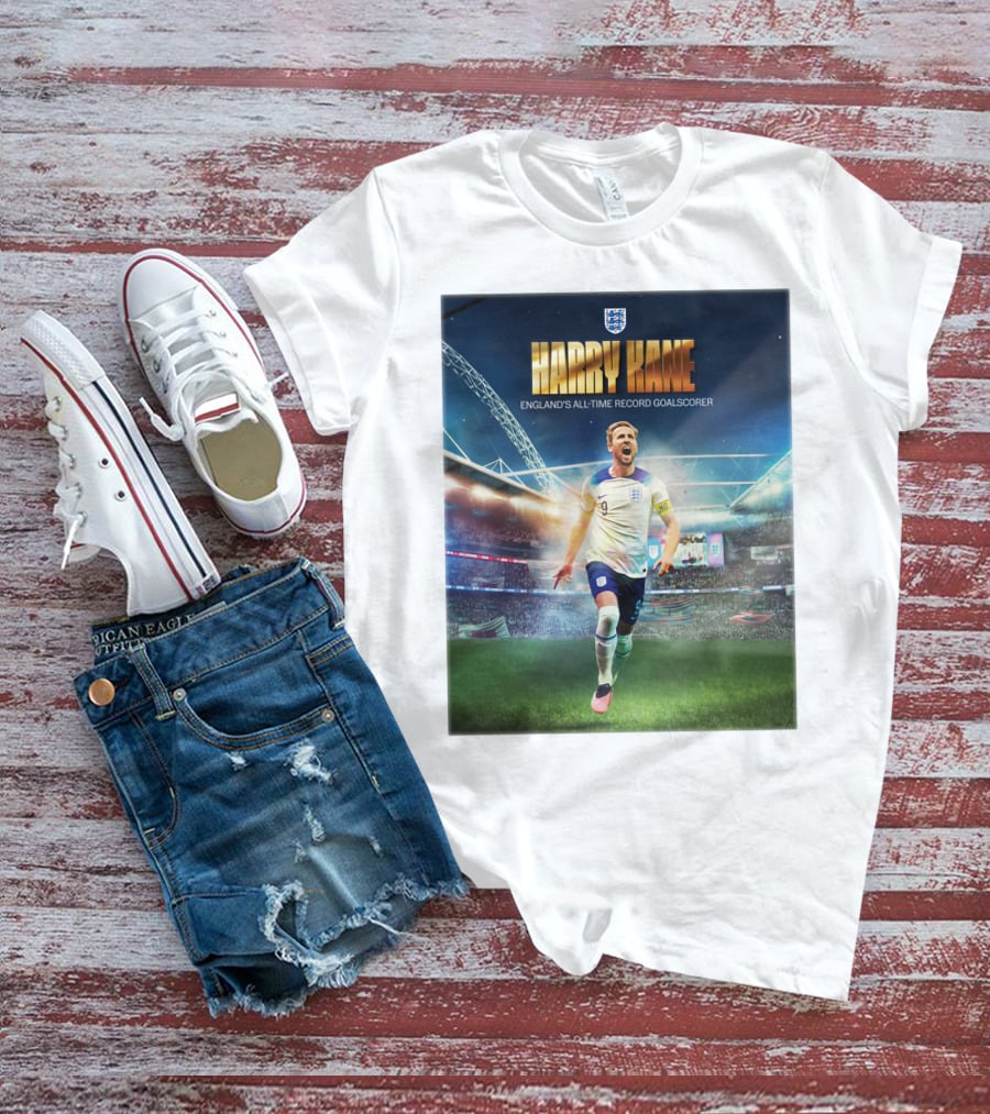 Harry Kane England's All-Time Record Goalscorer Wembley Stadium Celebration Footballer T-Shirt