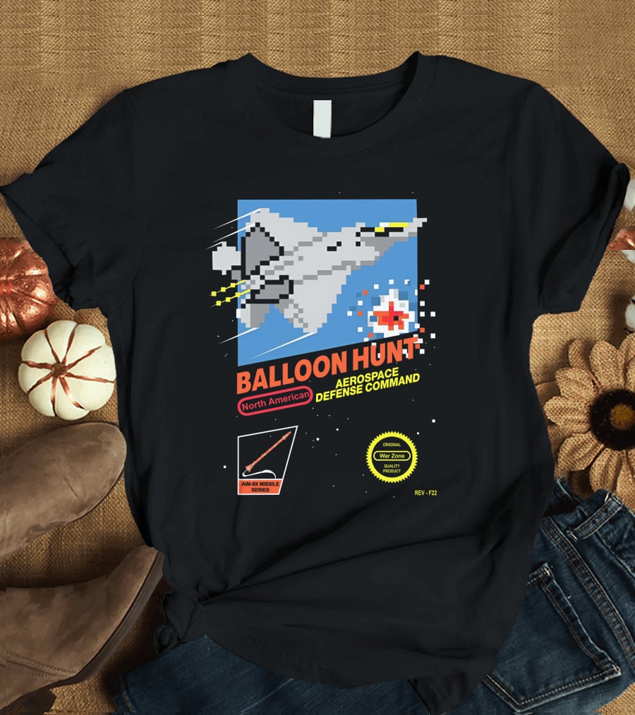 Balloon Hunt North American Aerospace Defense Command AIM-9X Missile Series REV F-22 Original War Zone Quality Product T-Shirt