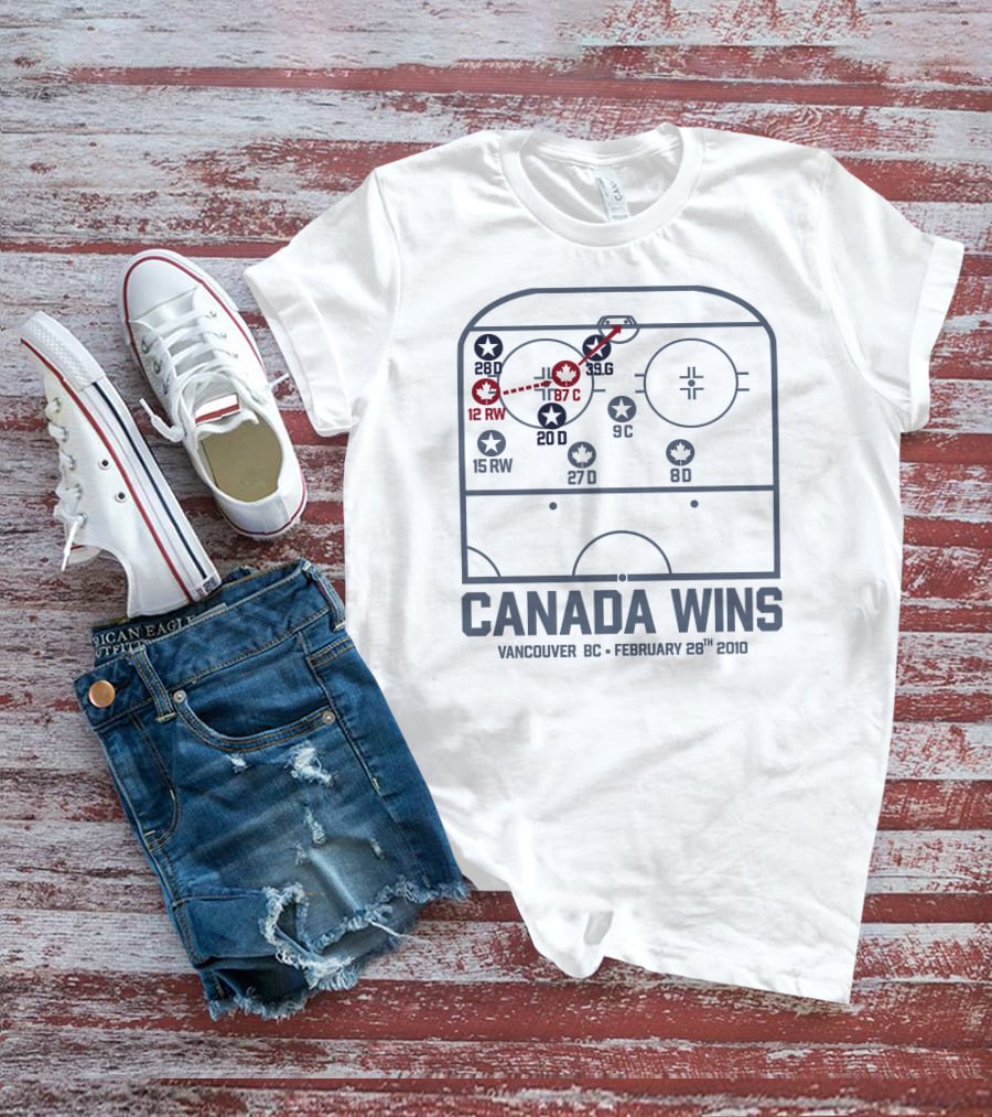 Canada Wins Vancouver BC February 28Th 2010 Hockey Rink Strategy Map T-Shirt