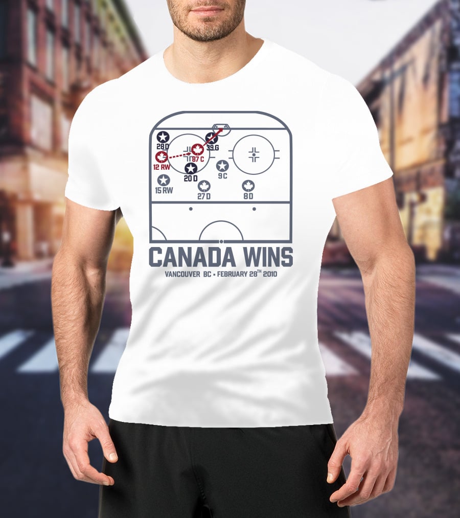 Canada Wins Vancouver BC February 28Th 2010 Hockey Rink Strategy Map T-Shirt