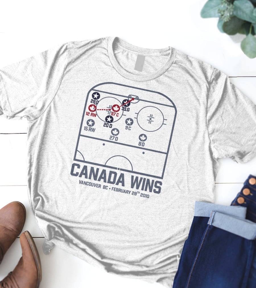 Canada Wins Vancouver BC February 28Th 2010 Hockey Rink Strategy Map T-Shirt