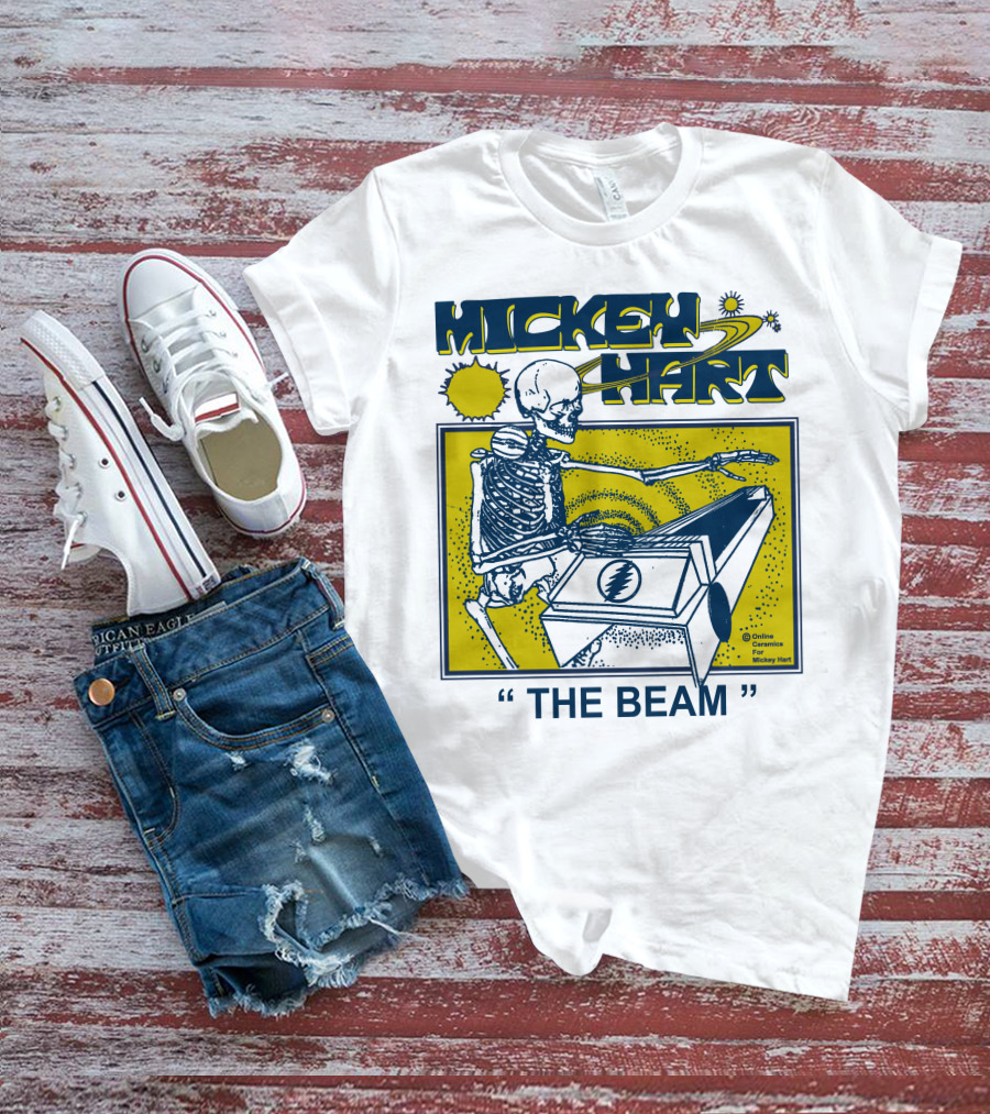 Mickey Hart The Beam Skeleton Playing Cosmic Instrument Online Ceramics T-Shirt