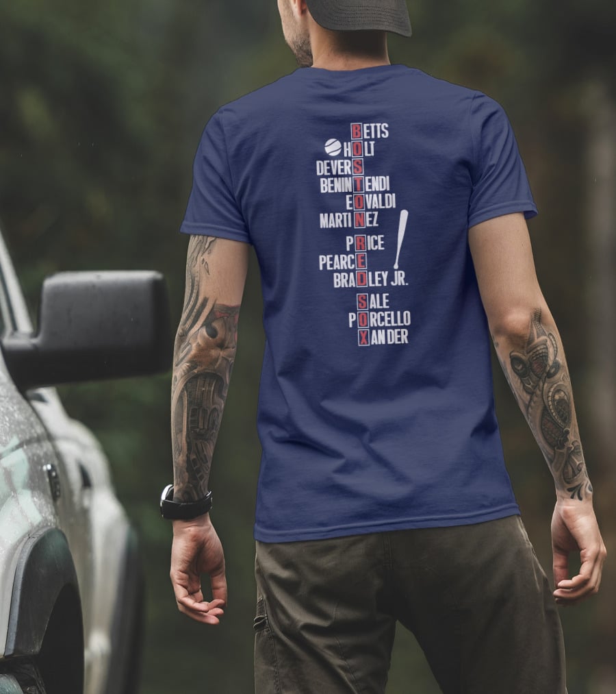 Boston Red Sox Betts Holt Devers Benintendi Eovaldi Martinez Price Pearce Bradley Jr. Sale Porcello Xander T-Shirt