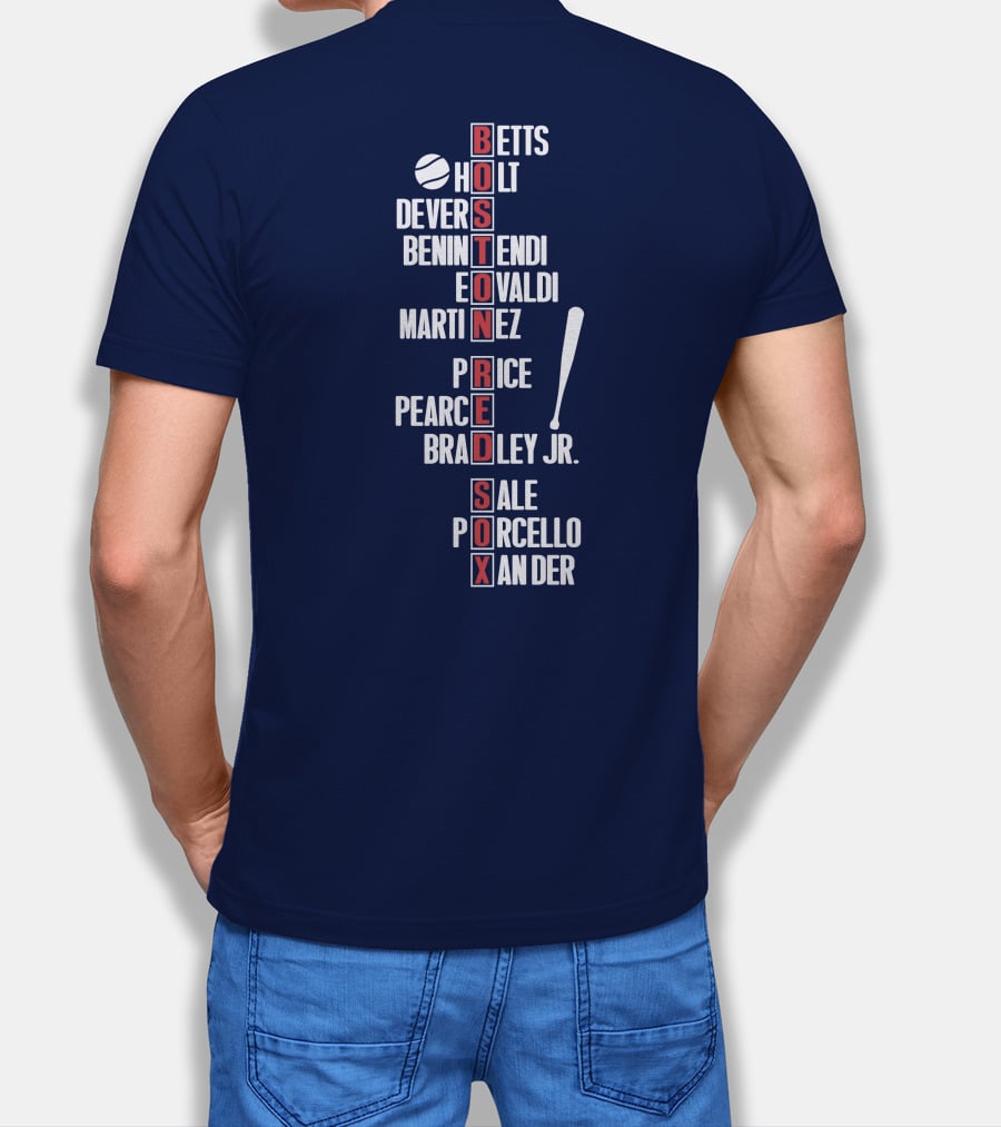 Boston Red Sox Betts Holt Devers Benintendi Eovaldi Martinez Price Pearce Bradley Jr. Sale Porcello Xander T-Shirt