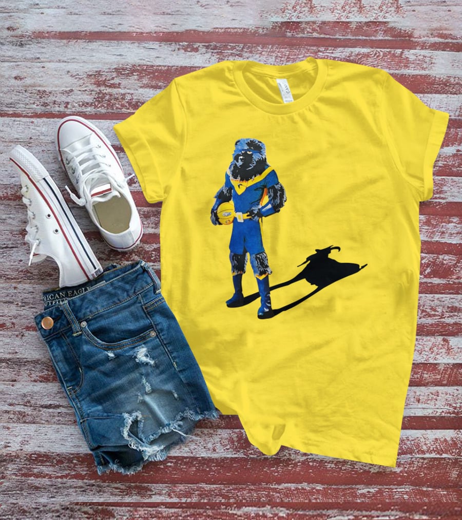 Memphis Grizzlies Bear With Superhero Goat Shadow Holding Basketball T-Shirt