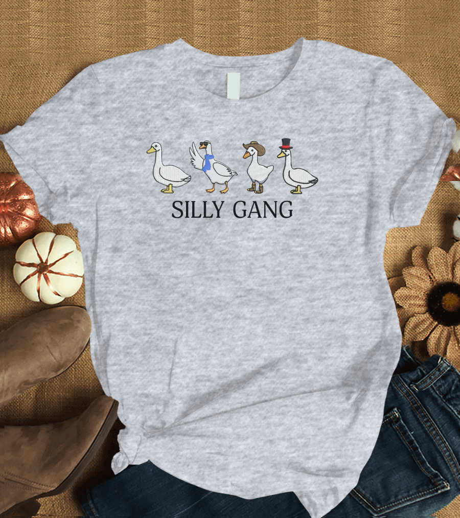 Silly Gang Ducks With Cowboy Hat And Top Hat T-Shirt