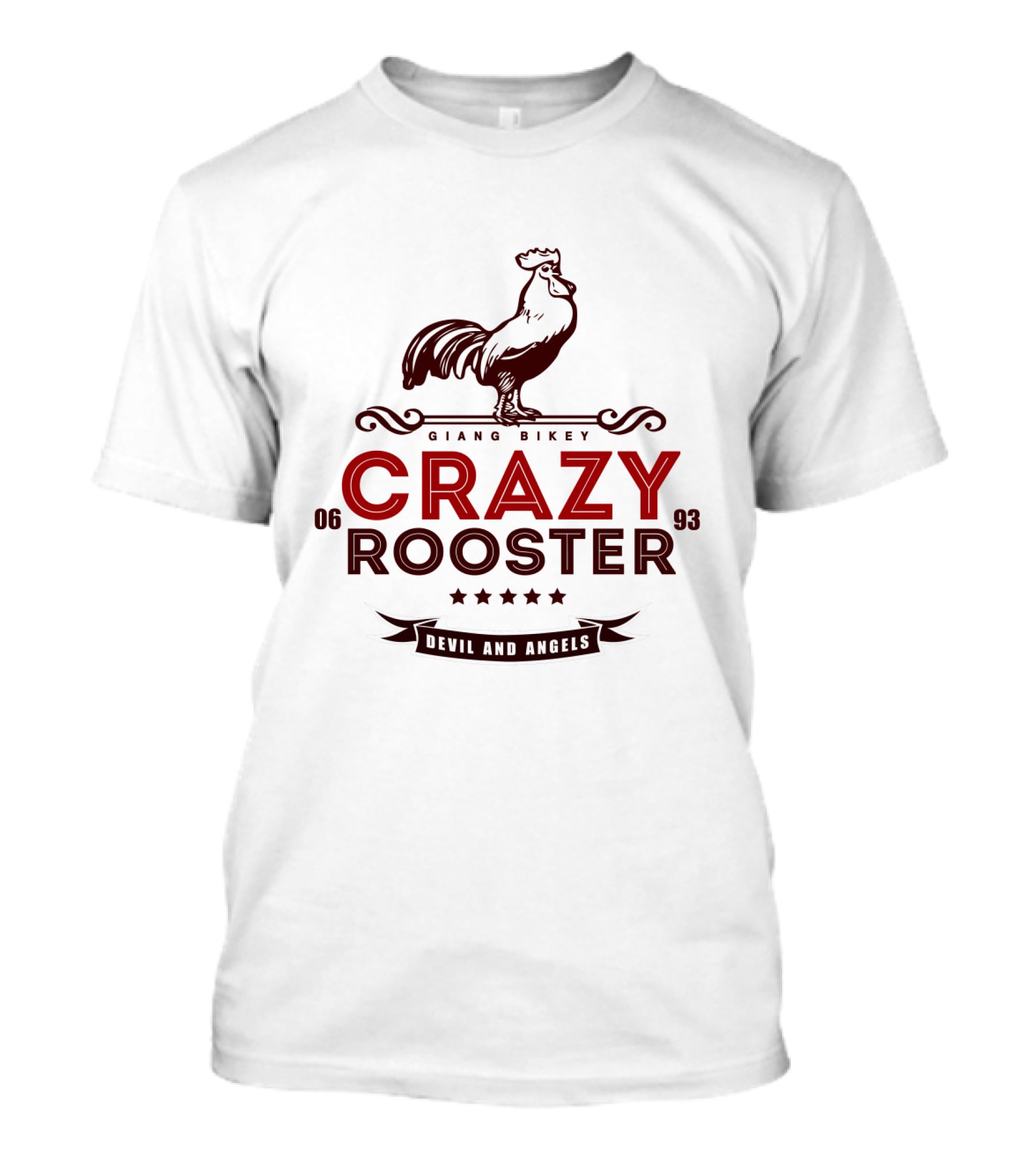 CraZy Rooster Giang Bikey Devil And Angels 06 93 T-Shirt