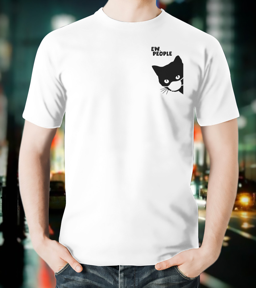 Ew People Black Cat Masked Silhouette Qwertee T-Shirt