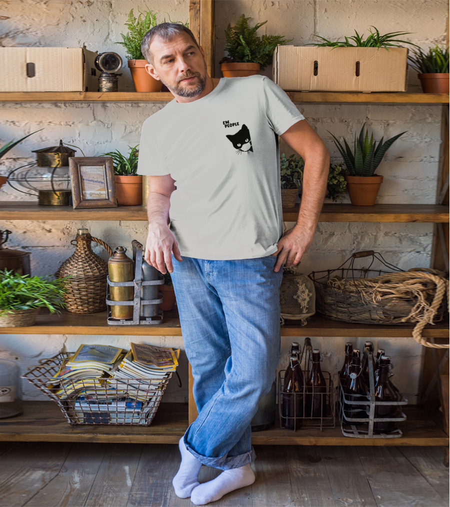 Ew People Black Cat Masked Silhouette Qwertee T-Shirt