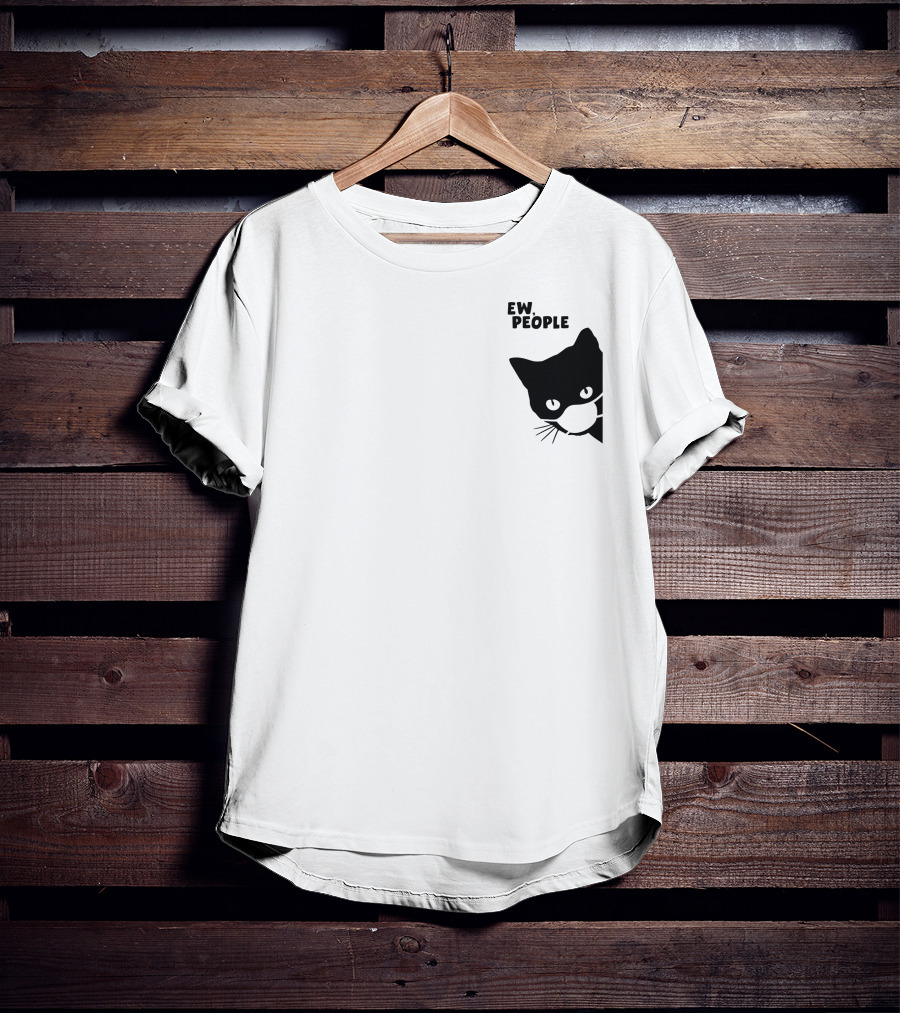 Ew People Black Cat Masked Silhouette Qwertee T-Shirt