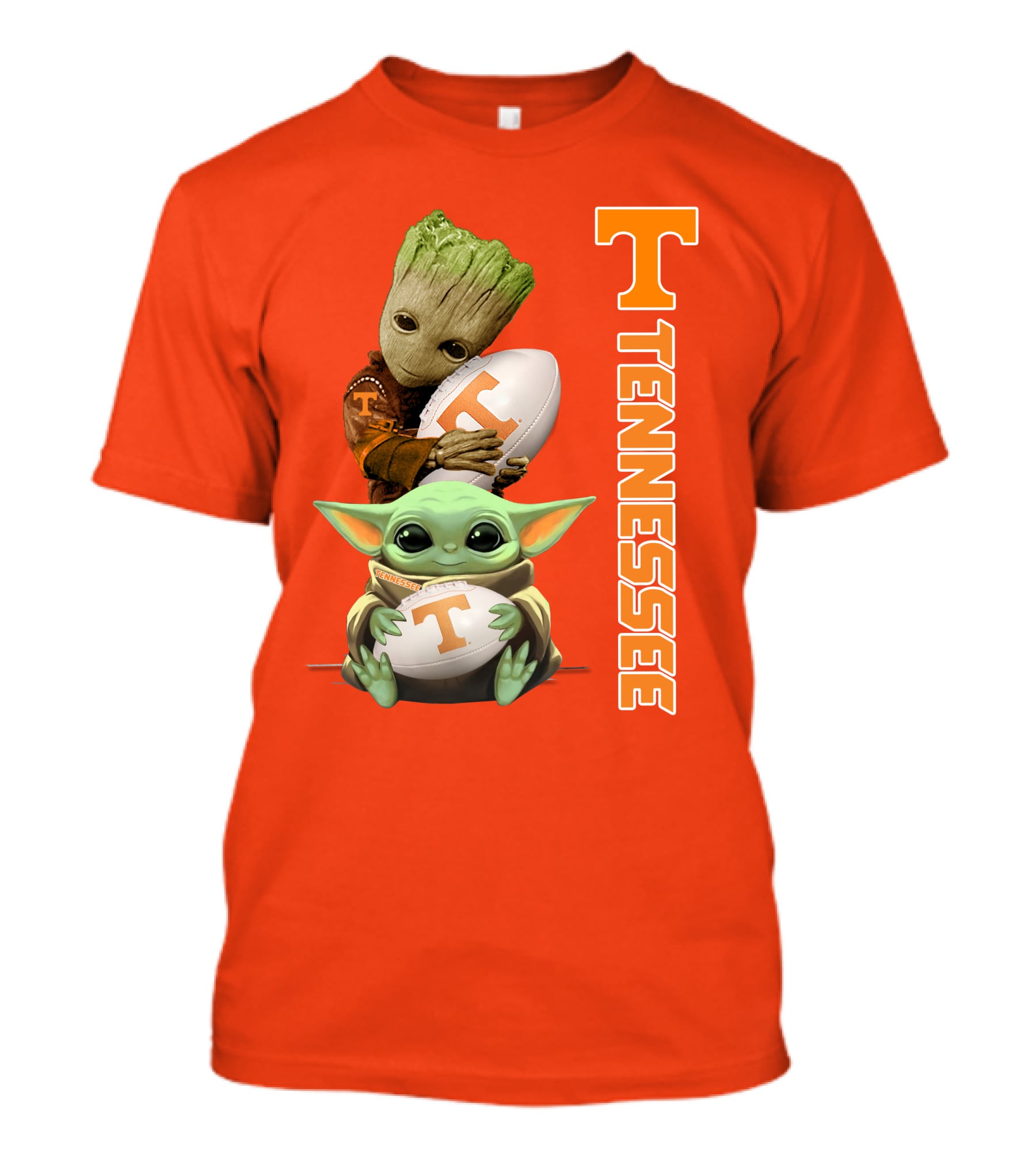 Groot Baby Yoda Tennessee Football T-Shirt