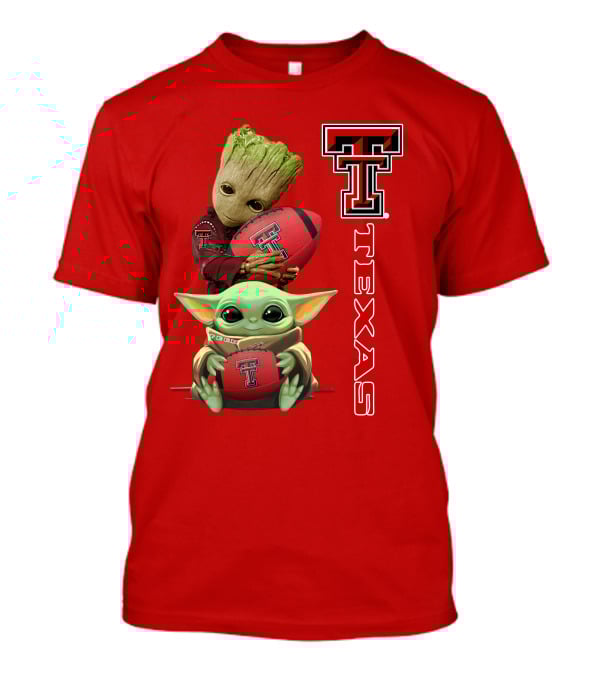 Groot Baby Yoda Texas Tech Football T-Shirt