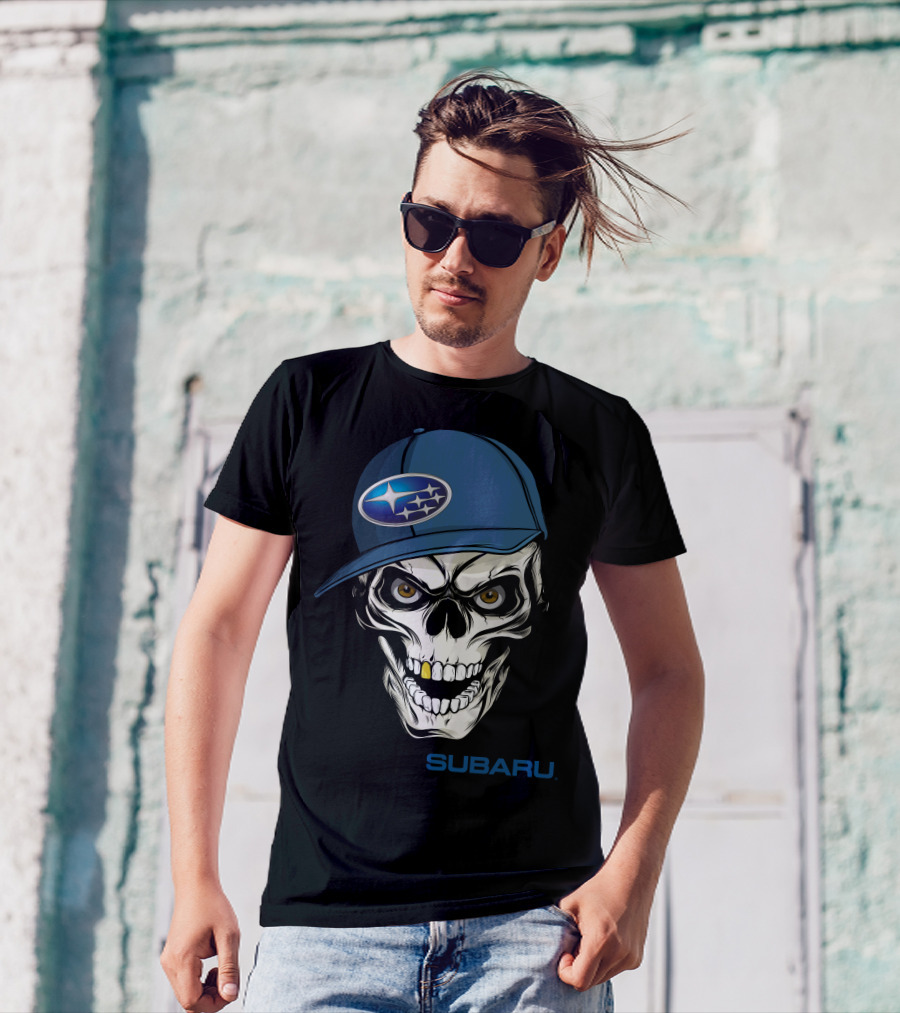 SUBARU Skull With Cap T-Shirt