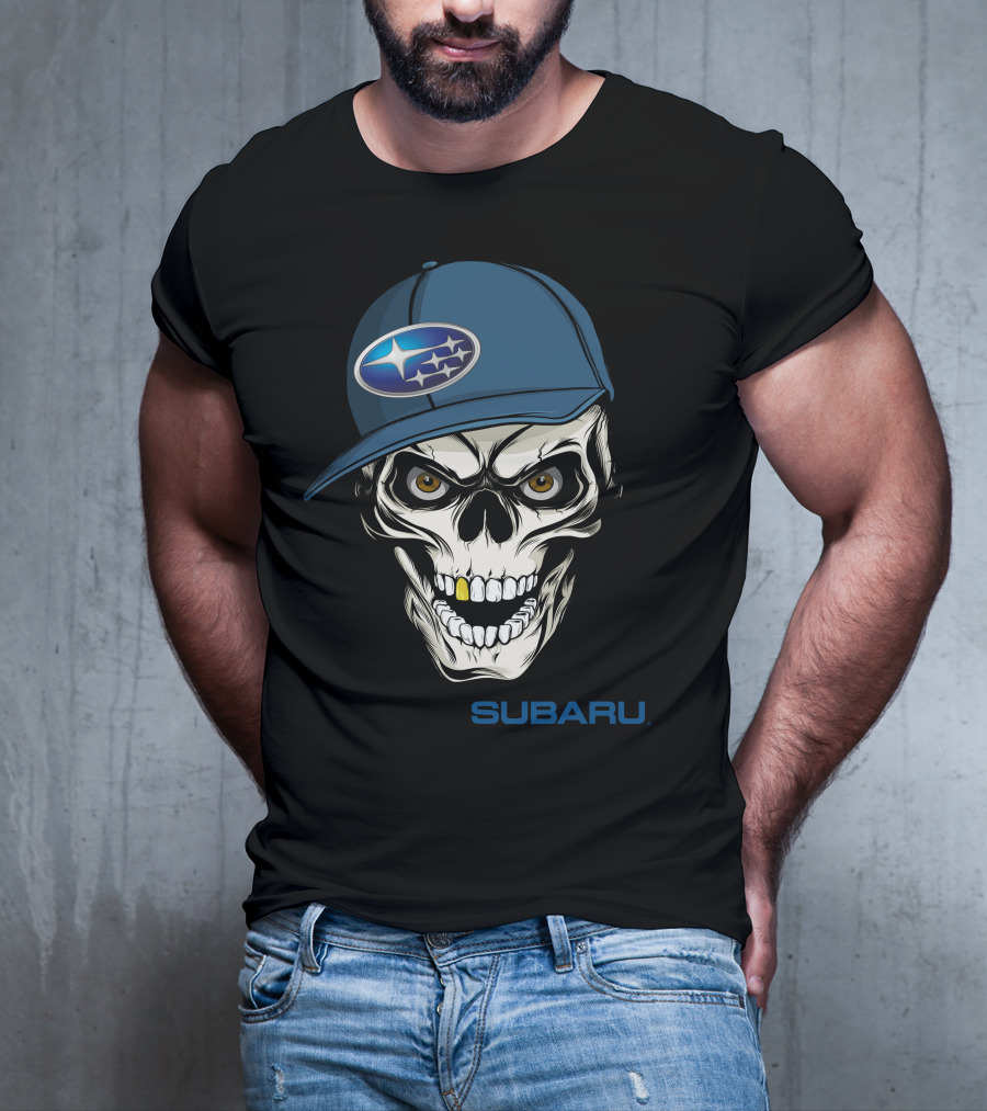 SUBARU Skull With Cap T-Shirt