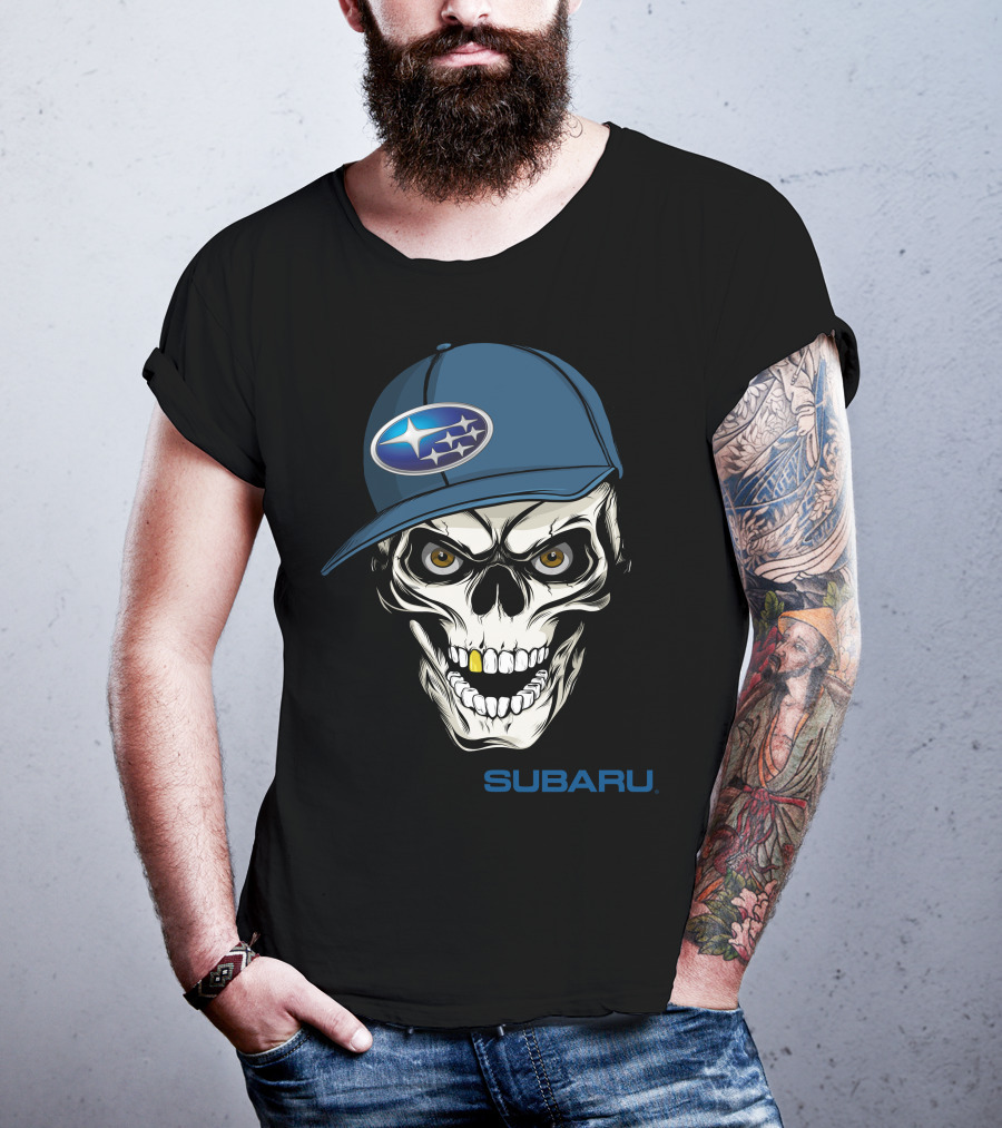SUBARU Skull With Cap T-Shirt