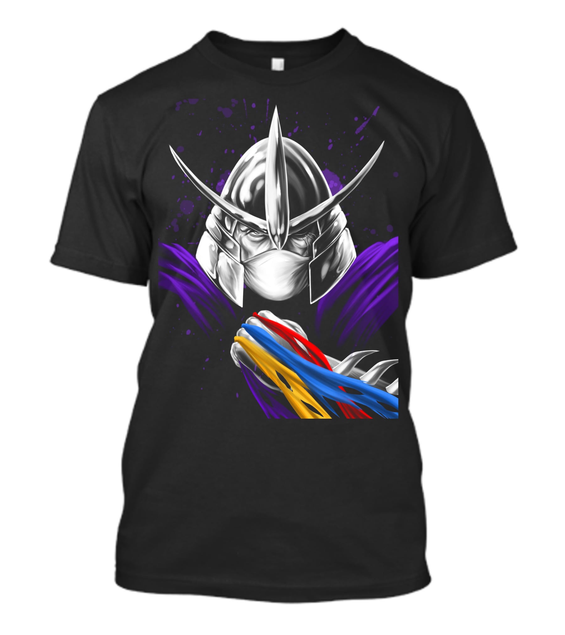 Shredder Ninja Turtles Villain With Colorful Energy Bands T-Shirt
