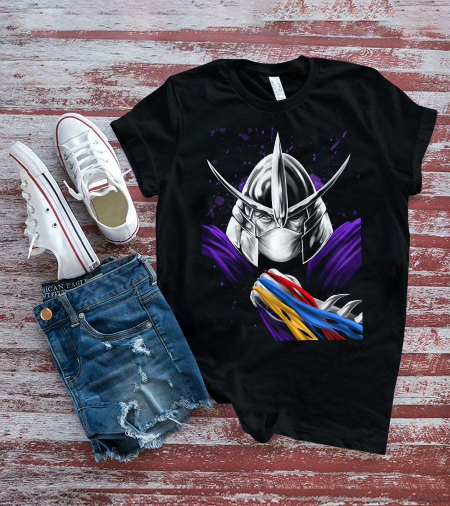 Shredder Ninja Turtles Villain With Colorful Energy Bands T-Shirt