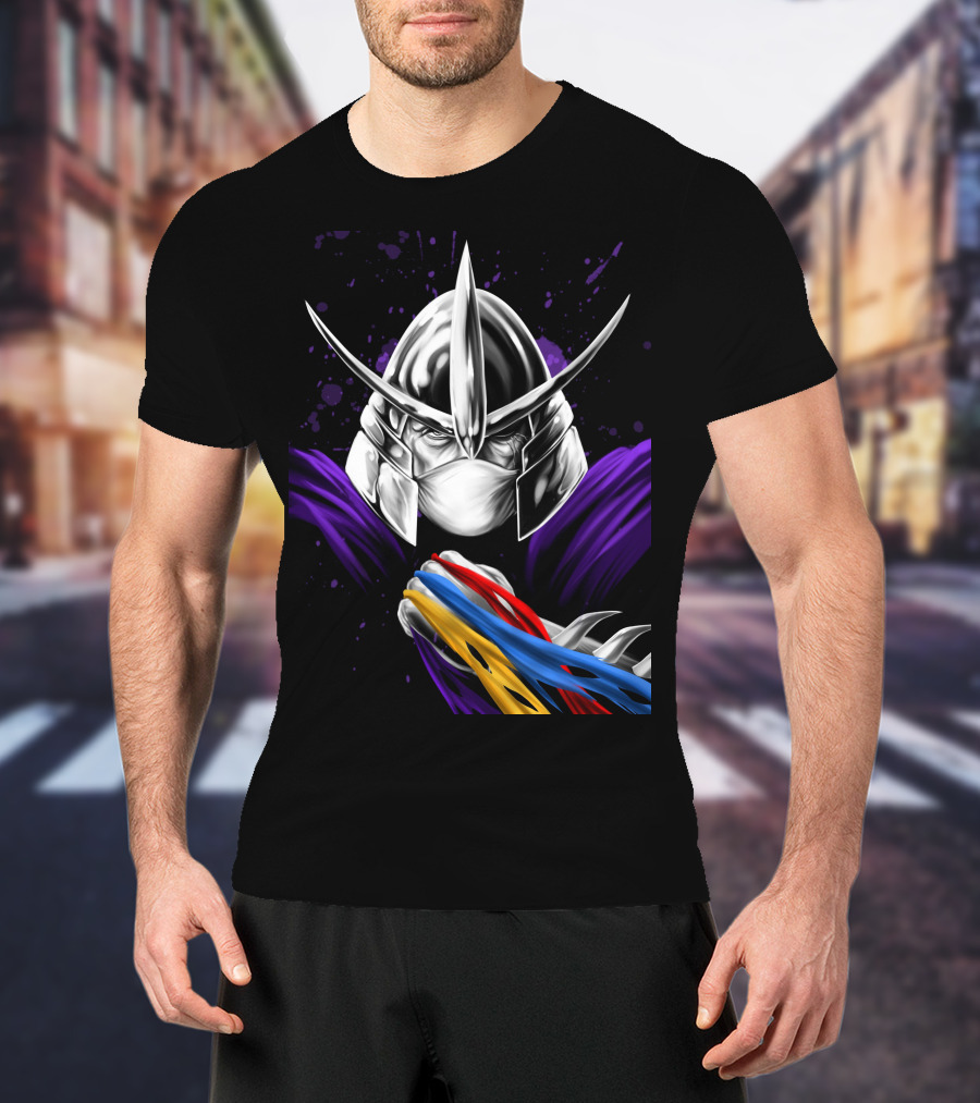 Shredder Ninja Turtles Villain With Colorful Energy Bands T-Shirt
