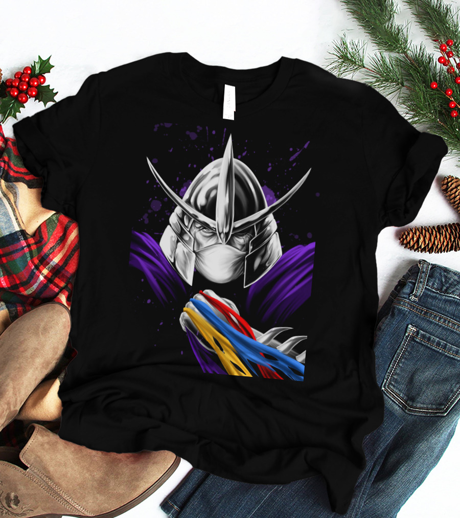 Shredder Ninja Turtles Villain With Colorful Energy Bands T-Shirt