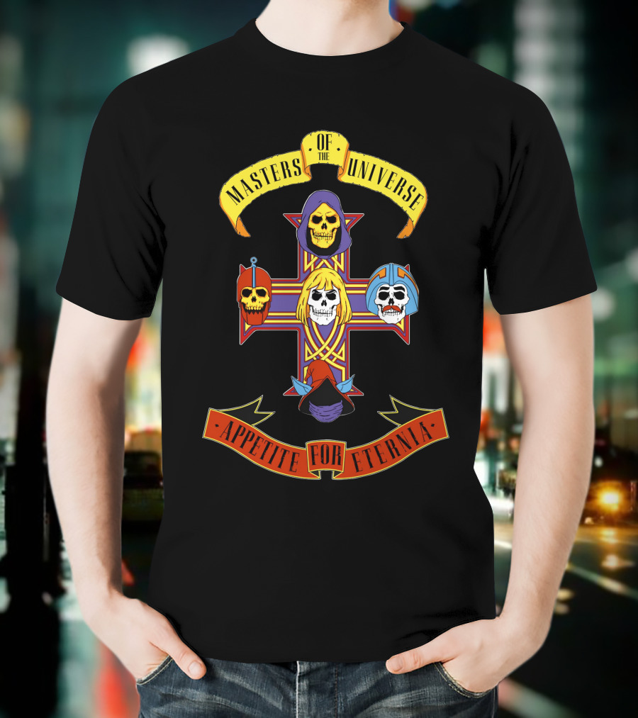 Masters Of The Universe Appetite For Eternia Cross Skulls T-Shirt
