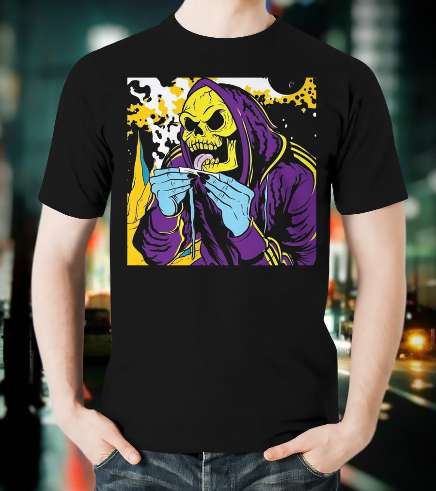 Skeletor Rolling Hoodie Masters Of The Universe 80s Retro Style Cartoon T-Shirt