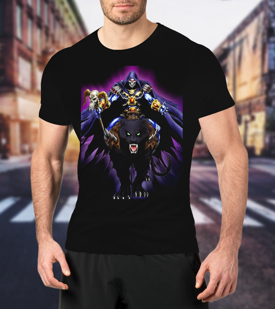 Skeletor Riding Panthor Masters Of The Universe Fantasy T-Shirt