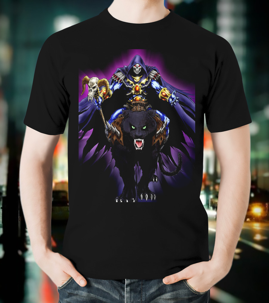 Skeletor Riding Panthor Masters Of The Universe Fantasy T-Shirt