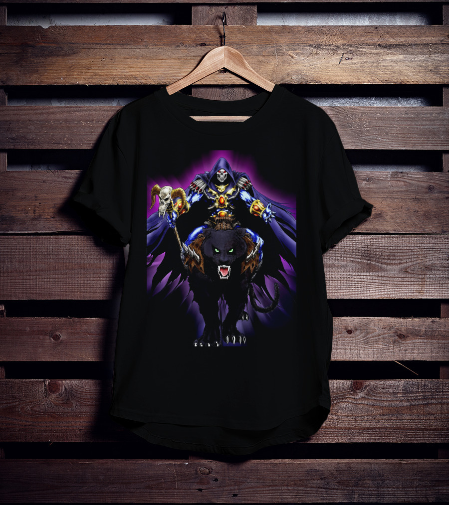 Skeletor Riding Panthor Masters Of The Universe Fantasy T-Shirt