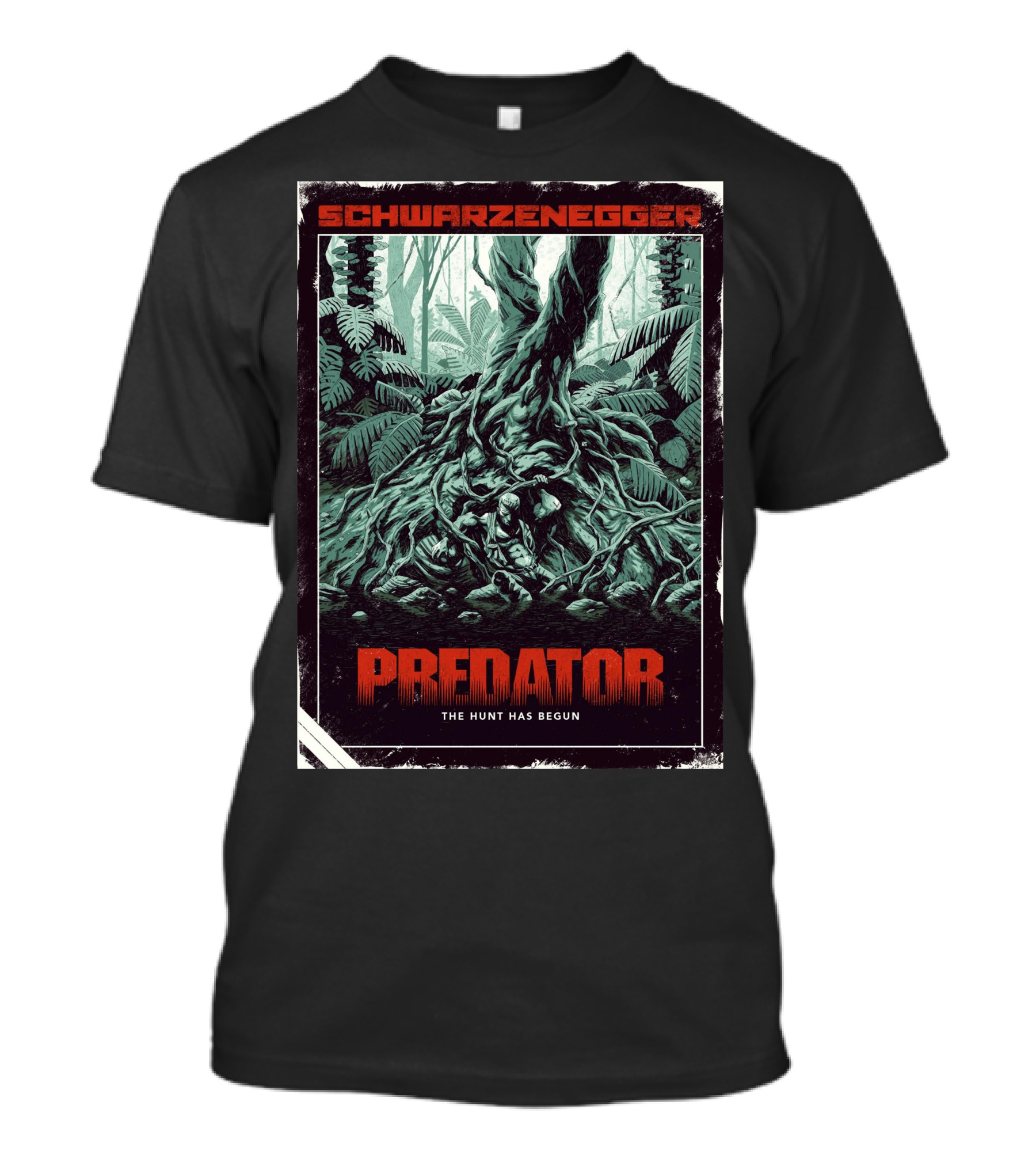 Schwarzenegger Predator The Hunt Has Begun T-Shirt