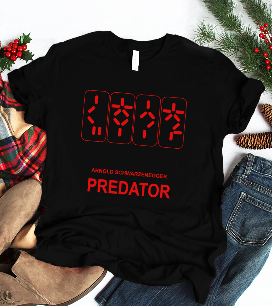 ARNOLD SCHWARZENEGGER PREDATOR Alien Symbols T-Shirt
