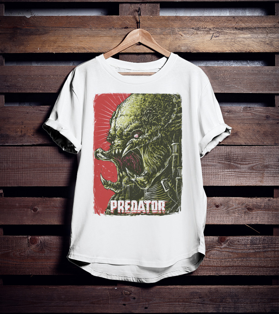 Predator Alien Creature Stylized Artwork Vintage Film T-Shirt