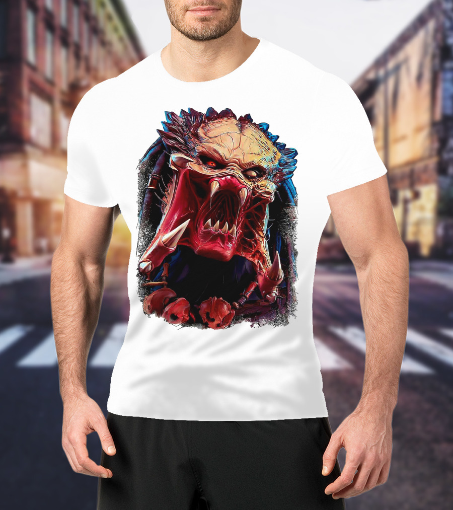 Predator Alien Creature Roaring Face T-Shirt