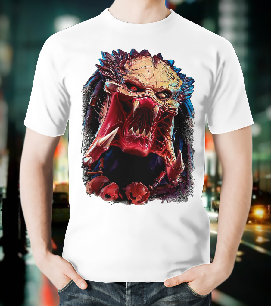 Predator Alien Creature Roaring Face T-Shirt